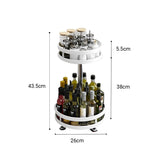 NNEAGS 2X 2 Tier Steel White Round Rotating Multi-Function Kitchen Portable Storage Spice Seasoning Kitchen Countertop Organiser Shelf