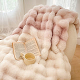 NNEAGS 2X 200cm Light Pink Fur Fuzzy Super Soft and Cozy Fluffy Throw Blanket