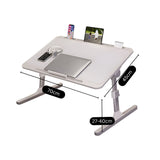 NNEAGS 2X 70X45cm White Small Laptop Bed Portable Foldable Study Table Adjustable