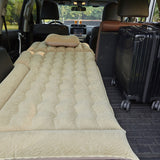 NNEAGS 2X Beige Inflatable Car Boot Mattress Portable Camping Air Bed Travel Sleeping Essentials