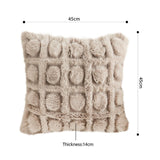 NNEAGS 2X 45cm Wabi-sabi Herringbone Plush Square Throw  Pillow