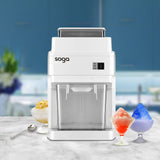 NNEAGS 300 Watts Electric Ice Shaver Crusher Slicer Snow Cone Maker Commercial Tabletop Machine 120kgs/h White