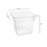NNEAGS 150mm Clear Gastronorm GN Pan 1/6 Food Tray Storage
