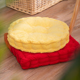 NNEAGS 2X Yellow Round Cushion Soft Leaning Plush Backrest Throw Seat Pillow Home Office Decor