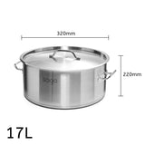 NNEAGS Stock Pot 17L Top Grade Thick Stainless Steel Stockpot 18/10