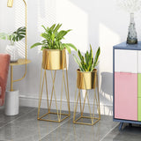 NNEAGS 50cm Gold Metal Plant Stand with Gold Flower Pot Holder Corner Shelving Rack Indoor Display