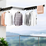 NNEAGS 2X 127.5cm Wall-Mounted Clothing Dry Rack Retractable Space-Saving Foldable Hanger
