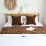 NNEAGS 70cm Brown Vintage Bed Scarf Runner Bedding Tail Pad Flag For Home Hotel Set of 3