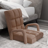 NNEAGS 2X Foldable Lounge Cushion Adjustable Floor Lazy Recliner Chair with Armrest Coffee