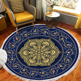 NNEAGS 90cm Area Rug Turquoise and Grey Abstract Art Painting Teal Anti-slip Doormat, Home Decor