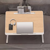 NNEAGS 60X40cm Wood Small Laptop Bed Portable Foldable Study Table Adjustable