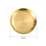 NNEAGS 26cm Premium Gold Grilling Plate - Durable, Heat-Resistant, Perfect for BBQs and Outdoor Cooking Kitchen Essential