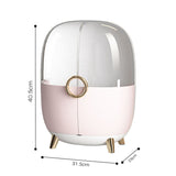 NNEAGS 2X Pink Transparent Countertop Makeup Organiser Cosmetic Storage Waterproof Dustproof Bathroom Skincare Holder with Lid