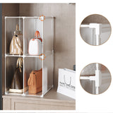 NNEAGS 2X 2 Tier Multifunctional PP Plastic Bag Box Portable Cubby DIY Storage Shelves Stackable Handbag Purse Organiser