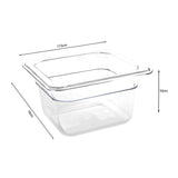 NNEAGS 100mm Clear Gastronorm GN Pan 1/6 Food Tray Storage Bundle of 4 with Lid