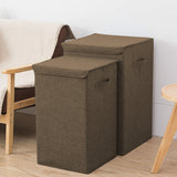 NNEAGS 2X Coffee Medium Collapsible Laundry Hamper Storage Box Foldable Canvas Basket Home Organiser Decor