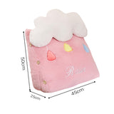 NNEAGS 2X Pink Cute Cloud Cushion Soft Leaning Lumbar Wedge Pillow Bedside Plush Home Decor
