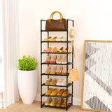NNEAGS 2X 8 Tier Shoe Storage Shelf Space-Saving Caddy Rack Organiser with Handle