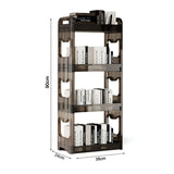 NNEAGS 38x24cm Black 3 Tier Bookshelf & Cosmetic Storage Organizer Trolley Rack