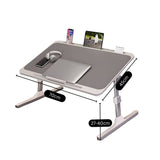 NNEAGS 2X 70X45cm Grey Small Laptop Bed Portable Foldable Study Table Adjustable