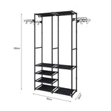 NNEAGS 90x35cm Hanging Clothes Rack Storage w/ 4 Layer Organizer and Side Hooks