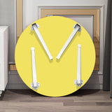 NNEAGS 2X Yellow Portable Floor Table Small Round Space-Saving Mini Desk Home Decor
