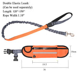 NNEAGS Orange Adjustable Hands-Free Pet Leash Bag Dog Lead Walking Running Jogging Pet Essentials