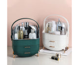 NNEAGS 2X 29cm White Countertop Makeup Cosmetic Storage Organiser Skincare Holder Jewelry Storage Box with Handle