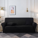 NNEAGS 4-Seater Black Sofa Cover Couch Protector High Stretch Lounge Slipcover Home Decor
