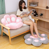 NNEAGS 2X Blue Paw Shape Cushion Warm Lazy Sofa Decorative Pillow Backseat Plush Mat Home Decor