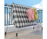 NNEAGS 2X 2.0m Portable Standing Clothes Drying Rack Foldable Space-Saving Laundry Holder with Wheels