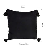 NNEAGS 2X Black Vintage Butterfly Pillow Tassel Velvet Square Throw Pillow