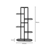 NNEAGS 6 Tier 7 Pots Black Metal Plant Rack Flowerpot Storage Display Stand Holder Home Garden Decor