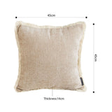 NNEAGS 2X 45cm Milk Coffee Home Aesthetic Chenille Texture Tassel Square Throw pillow