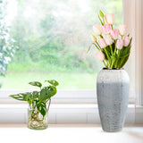 NNEAGS 35x17cm White and Grey Large Ceramic Flower Vase Elegant Living Room Home Decor