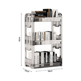 NNEAGS 2X 38x24cm Clear 3 Tier Bookshelf & Cosmetic Storage Organizer Trolley Rack