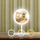 NNEAGS 2X 26cm White Round Smart LED Makeup Bedroom Table Vanity Mirror Tricolor Adjustable Light