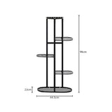 NNEAGS 2X 5 Tier 6 Pots Black Metal Plant Rack Flowerpot Storage Display Stand Holder Home Garden Decor