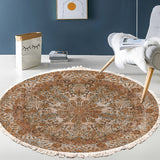 NNEAGS 120cm Mandala Pattern Circle Area Rugs for Living Room Lounge, Anti-slip Doormat, Home Decor