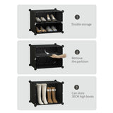 NNEAGS 10 Tier 2 Column Shoe Rack Organizer Sneaker Footwear Storage Stackable Stand Cabinet Portable Wardrobe with Cover