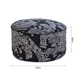 NNEAGS 50x30CM Black Round Soft Pouffe Seat Cushion Elegant Home Accent D?cor Stylish Footstool