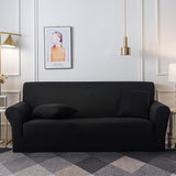 NNEAGS 2-Seater Black Sofa Cover Couch Protector High Stretch Lounge Slipcover Home Decor