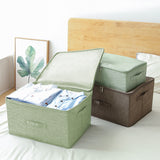 NNEAGS 2X Green Large Portable Double Zipper Storage Box Moisture Proof Clothes Basket Foldable Home Organiser
