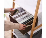 NNEAGS Extra Large Coffee Non-Woven Diamond Quilt Grid Fabric Storage/Organizer Box