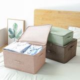 NNEAGS Beige Large Portable Double Zipper Storage Box Moisture Proof Clothes Basket Foldable Home Organiser