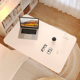 NNEAGS 40x80cm White Bedside Table Movable Bedroom Desk Student Computer Table