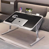 NNEAGS 2X 70X45cm Black Small Laptop Bed Portable Foldable Study Table Adjustable