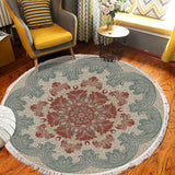 NNEAGS 90cm Mandala Round Rug Boho Design Hippie Area Rug Anti-slip Doormat, Home Decor