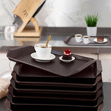 NNEAGS Rectangular Serving Tray Heavy Duty Waterproof Stackable Plastic Food Snack Pan Set of 10 Coffee