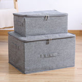 NNEAGS 2X Grey Large Portable Double Zipper Storage Box Moisture Proof Clothes Basket Foldable Home Organiser